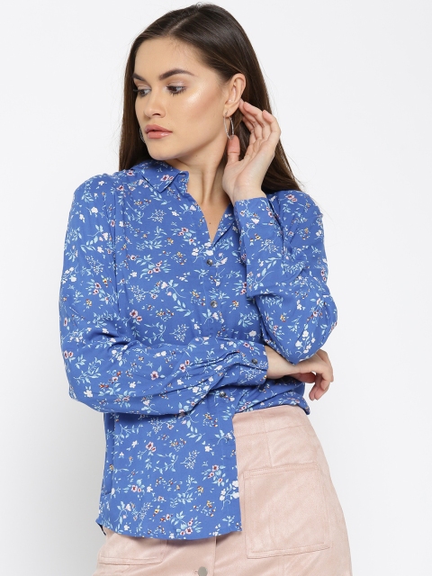 

Pepe Jeans Women Blue Printed Casual Shirt
