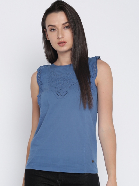 

Pepe Jeans Women Blue Solid Top