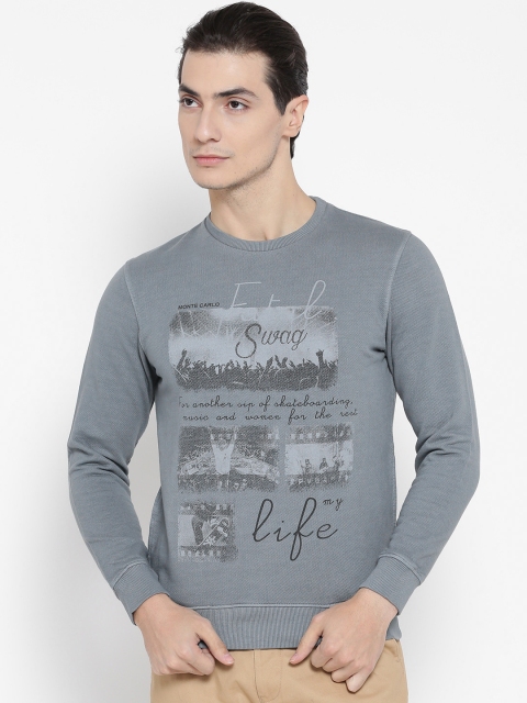 

Monte Carlo Men Grey Printed Sweatshirt