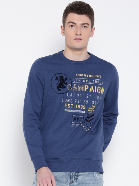 

Monte Carlo Men Blue Printed Sweatshirt