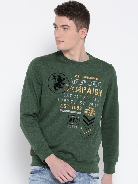 

Monte Carlo Men Green Printed Sweatshirt