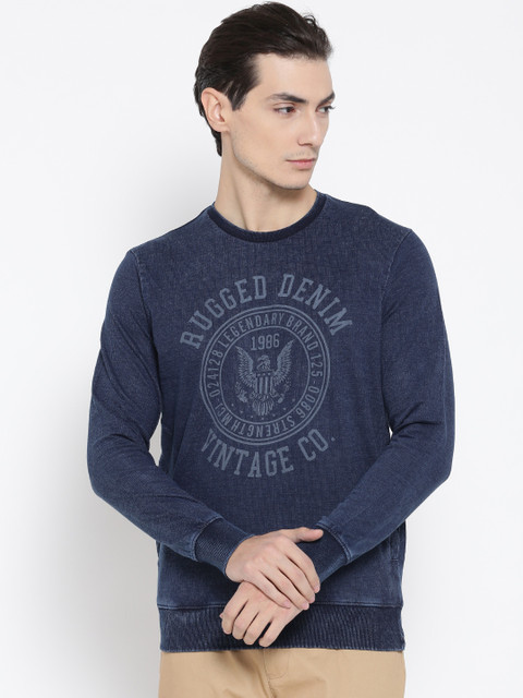 

Monte Carlo Men Navy Printed Sweatshirt, Navy blue