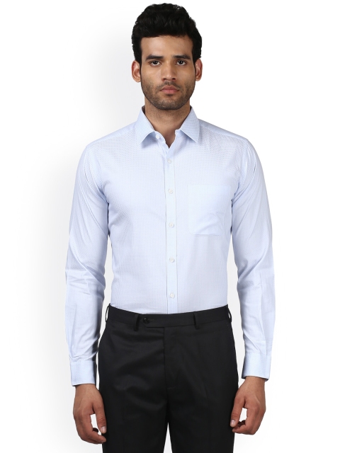 

Raymond Men Blue Slim Fit Self Design Formal Shirt