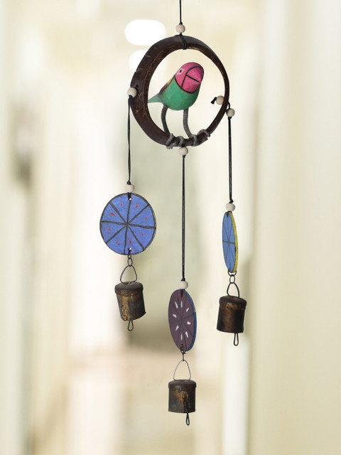 

ExclusiveLane Multicoloured Wooden Handcrafted Hanging Parrot, Multi