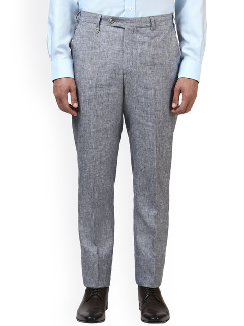 

Park Avenue Men Grey Slim Fit Solid Formal Trousers