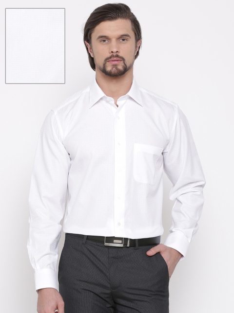 

Van Heusen Men White Custom Fit Self-Design Formal Shirt