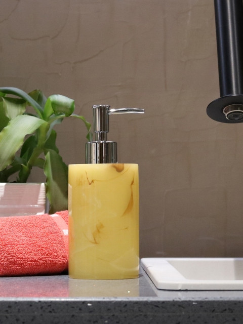 

Shresmo Yellow Self-Design Liquid Soap Dispenser