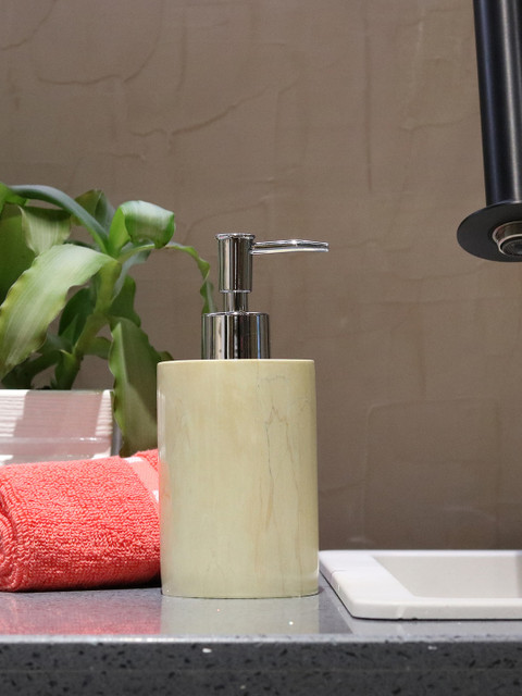 

Shresmo Cream & Beige Self-Design Liquid Soap Dispenser