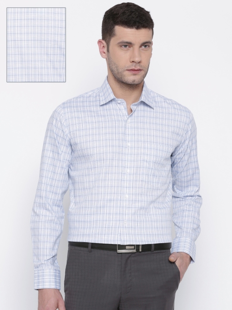 

Van Heusen Men Blue & White Slim Fit Checked Casual Shirt