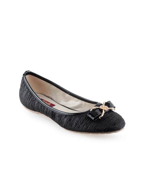 

SHUZ TOUCH Women Black Woven Design Synthetic Ballerinas
