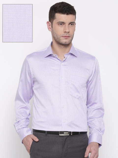 

Van Heusen Men Lavender Custom Fit Striped Formal Shirt