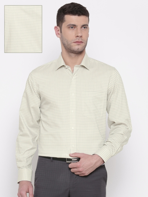 

Van Heusen Men Yellow & Blue Custom Regular Fit Checked Formal Shirt