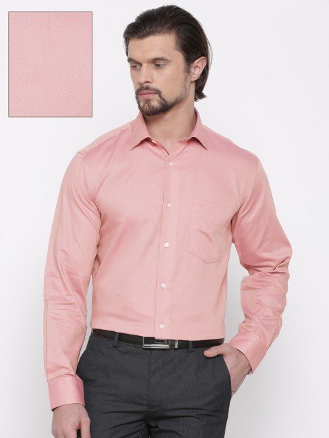 

Van Heusen Men Pink & Beige Regular Fit Self Design Formal Shirt
