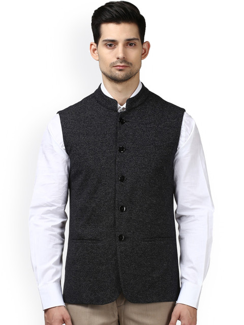

Park Avenue Men Grey Solid Tailored Jacket