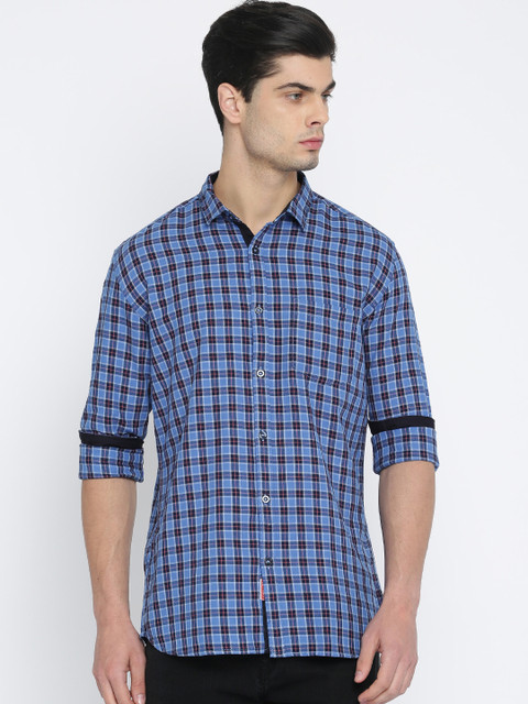 

Nature Casuals Men Blue Slim Fit Checked Casual Shirt