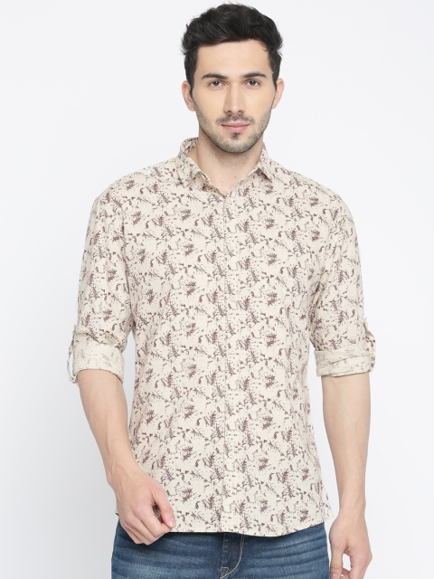 

Nature Casuals Men Beige & Brown Slim Fit Printed Casual Shirt