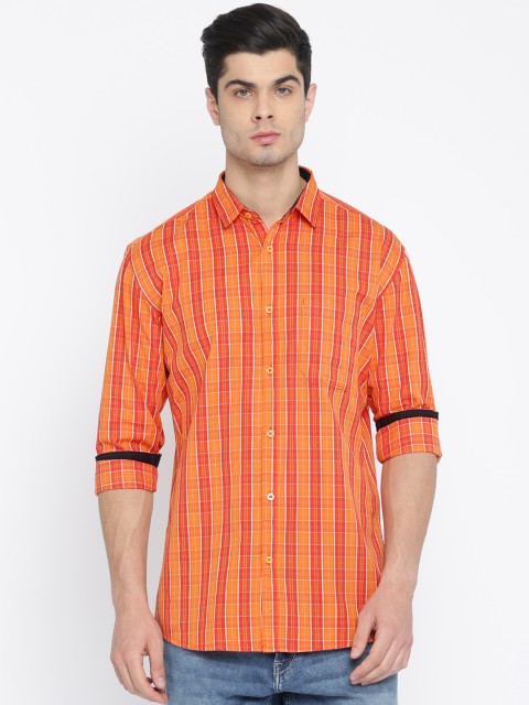 

Nature Casuals Men Orange Slim Fit Checked Casual Shirt