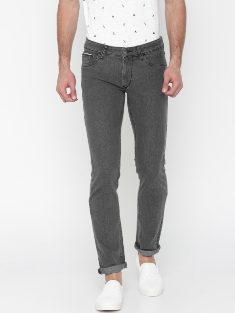 

American Bull Men Grey Slim Fit Low-Rise Clean Look Stretchable Jeans