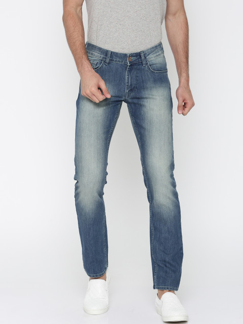 

American Bull Men Blue Slim Fit Low-Rise Clean Look Stretchable Jeans