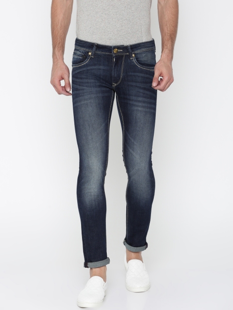 

American Bull Men Blue Skinny Fit Mid-Rise Clean Look Stretchable Jeans