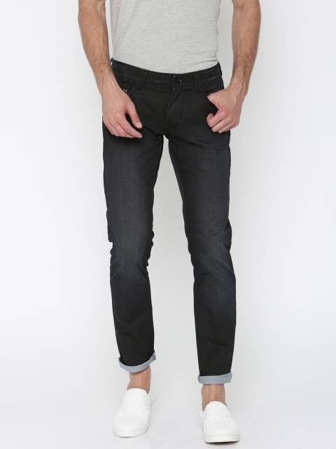 

American Bull Men Black Skinny Fit Mid-Rise Clean Look Stretchable Jeans