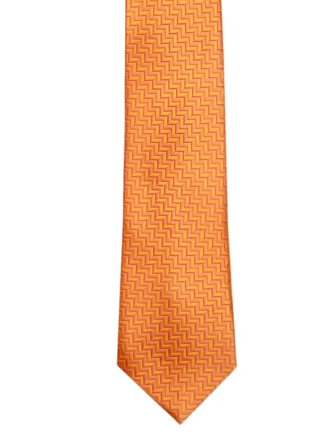 

Tossido Orange Woven Design Skinny Tie