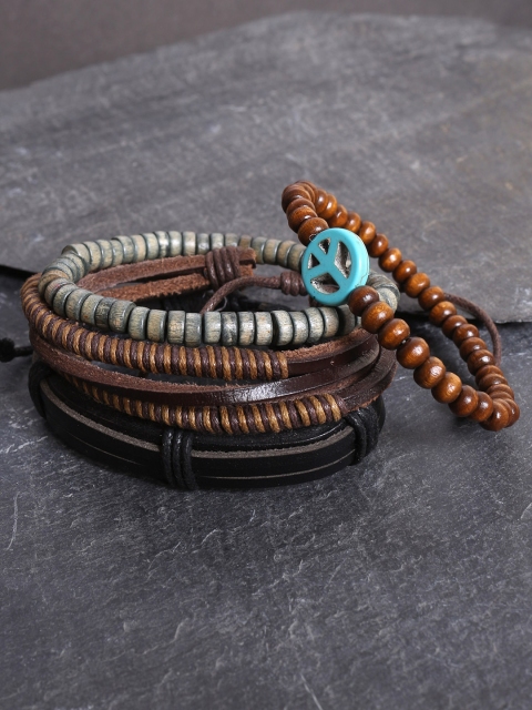 

UNKNOWN by Ayesha Men Set of 4 Bracelets, Black