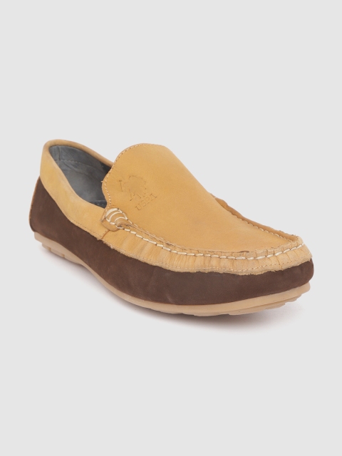 

U.S. Polo Assn. Men Camel Brown Colourblocked Suede Finish Loafers