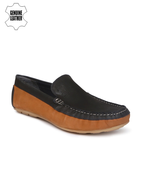 

U.S. Polo Assn. Men Black & Brown Colourblocked Driving Shoes