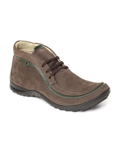 

Woodland Proplanet Men Brown Solid Nubuck Mid-Top Derbys