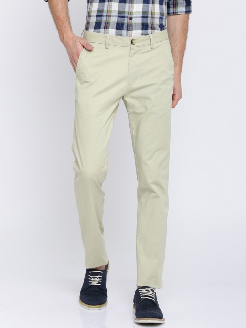 

Peter England Casuals Men Beige Super Slim Fit Solid Chinos