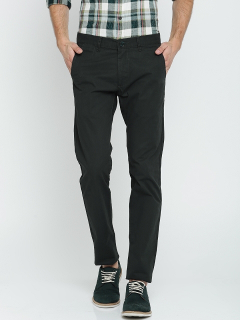 

Peter England Casuals Men Navy Super Slim Fit Solid Chinos, Navy blue