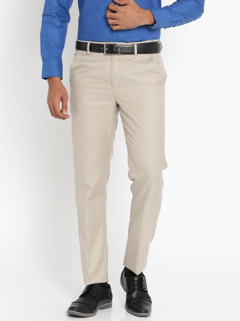 

Peter England Men Beige Slim Fit Formal Trousers
