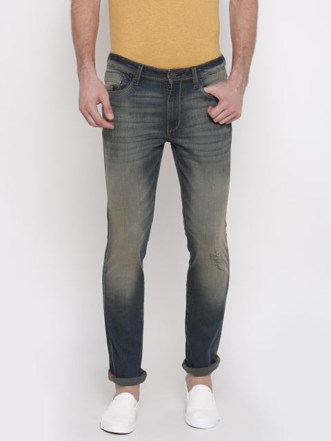 

Arrow Blue Jean Co. Men Blue James Slim Fit Mid-Rise Low Distress Stretchable Jeans