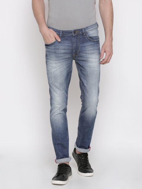 

Arrow Blue Jean Co. Men Blue Slim Fit Mid-Rise Low Distressed Stretchable Jeans