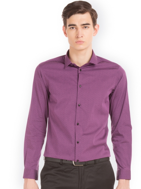 

Arrow New York Men Purple Skinny Fit Solid Formal Shirt