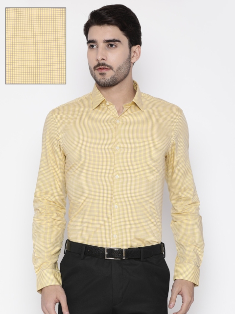 

Arrow Men Yellow Slim Fit Checked Formal Shirt