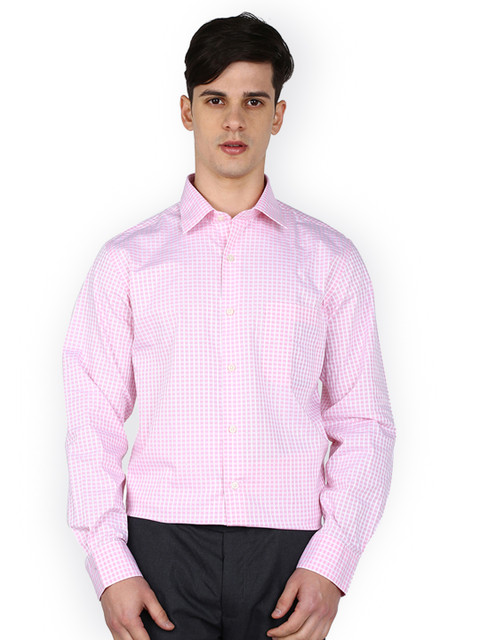 

Arrow Men Pink & White Regular Fit Checked Formal Shirt