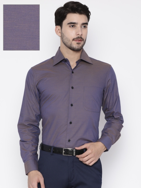 

Arrow Men Blue & Yellow Regular Fit Self Design Formal Shirt