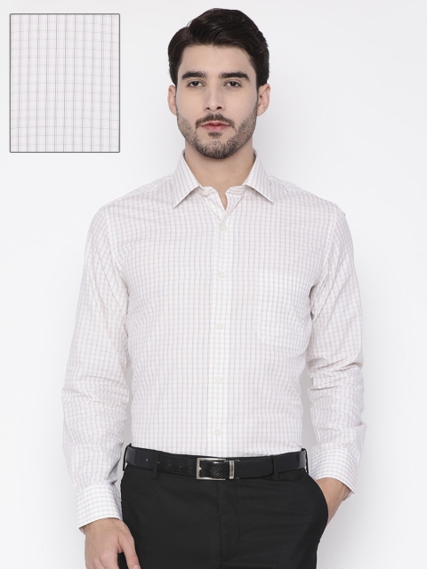 

Arrow Men Off-White & Brown Regular Fit Checked Formal Shirt