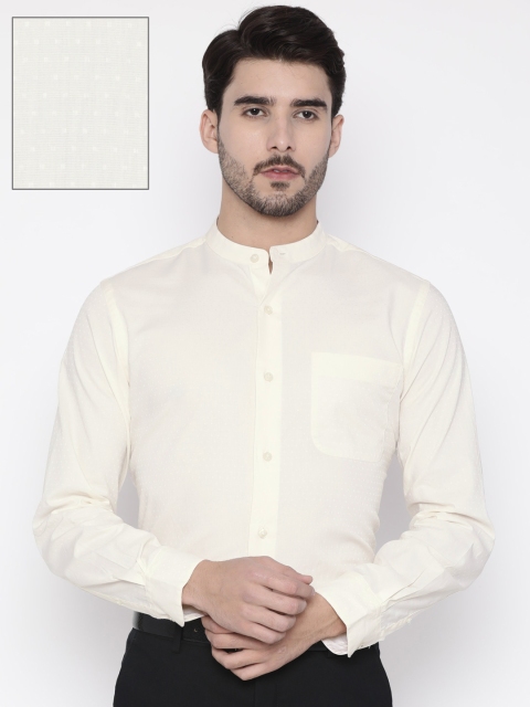 

Arrow Men Cream-Coloured Regular Fit Self Design Casual Shirt