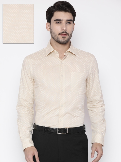 

Arrow Men Beige Slim Fit Printed Formal Shirt
