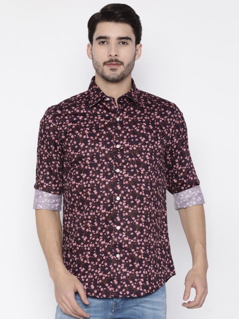 

Arrow Men Burgundy & Pink Slim Fit Printed Casual Shirt