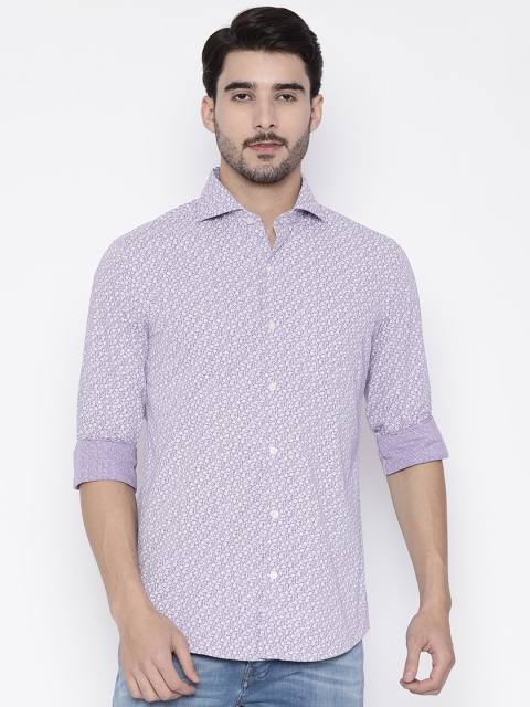 

Arrow Men Purple & White Slim Fit Printed Casual Shirt