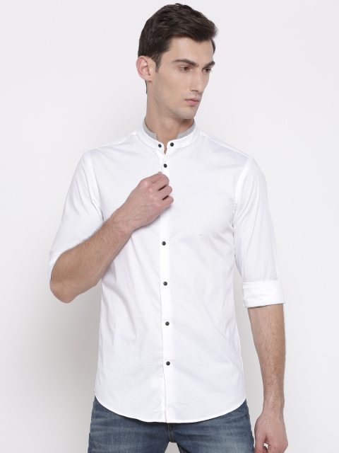 

Arrow New York Men White Snug Slim Fit Solid Casual Shirt