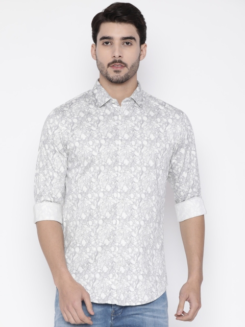 

Arrow New York Men White & Grey Regular Fit Printed Casual Shirt