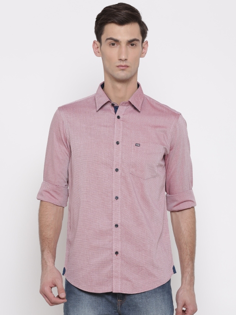 

Arrow Sport Men Red Slim Fit Self Design Casual Shirt