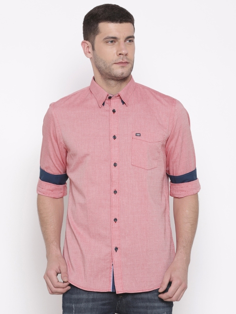 

Arrow Sport Men Red Slim Fit Self Design Casual Shirt