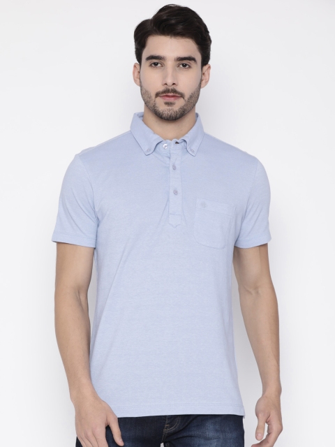 

Arrow Men Blue Solid Polo Collar T-shirt