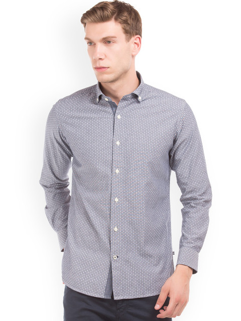 

Nautica Men Grey Regular Fit Printed Casual Shirt